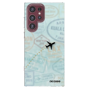 Picasee silikonski prozorni ovitek za Samsung Galaxy S22 Ultra 5G - FLIGHT PATH