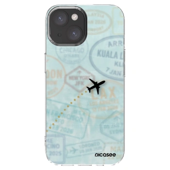 Picasee silikonski prozorni ovitek za Apple iPhone 15 - FLIGHT PATH
