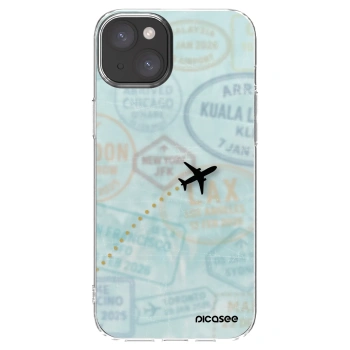 Picasee silikonski prozorni ovitek za Apple iPhone 15 Plus - FLIGHT PATH