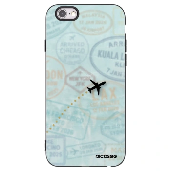 Picasee silikonski črni ovitek za Apple iPhone 6/6S - FLIGHT PATH