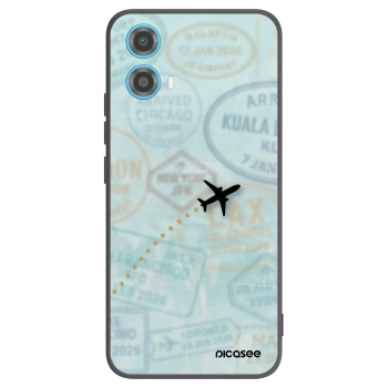 Picasee silikonski črni ovitek za Motorola Moto G34 5G - FLIGHT PATH