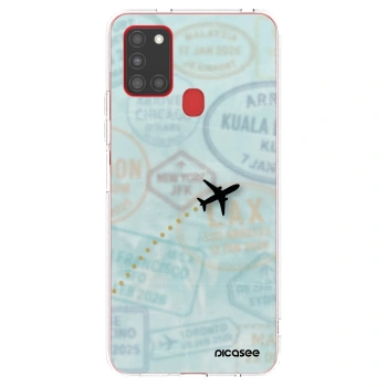 Picasee silikonski prozorni ovitek za Samsung Galaxy A21s - FLIGHT PATH
