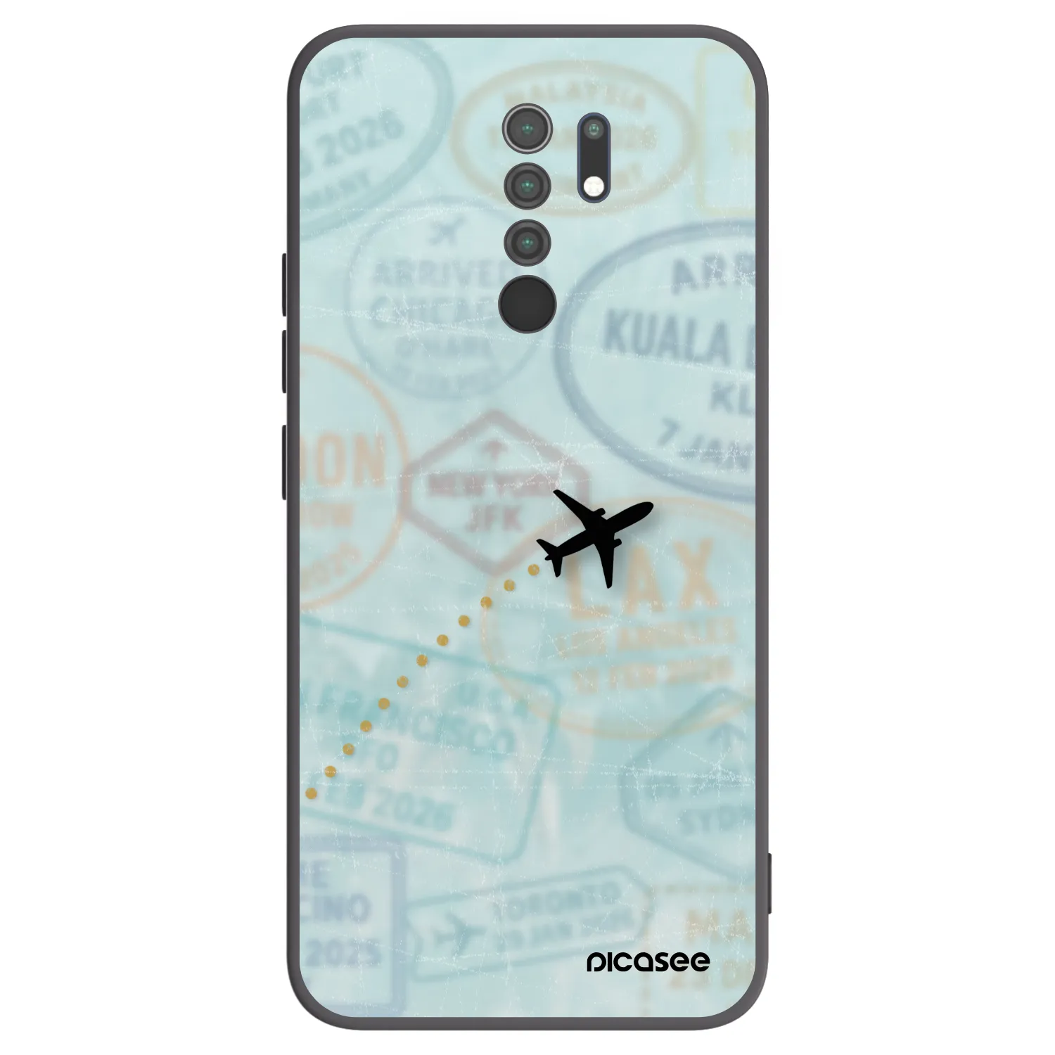 Picasee silikonski črni ovitek za Xiaomi Redmi 9 - FLIGHT PATH