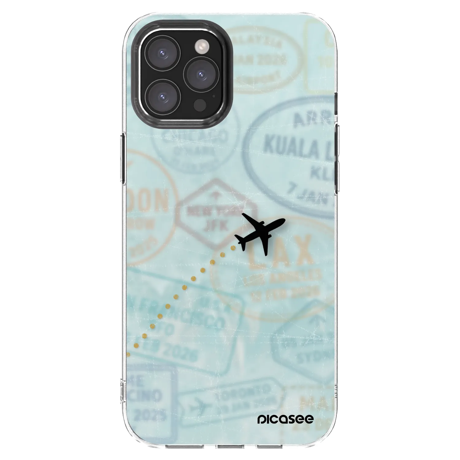 Picasee silikonski prozorni ovitek za Apple iPhone 12 Pro Max - FLIGHT PATH