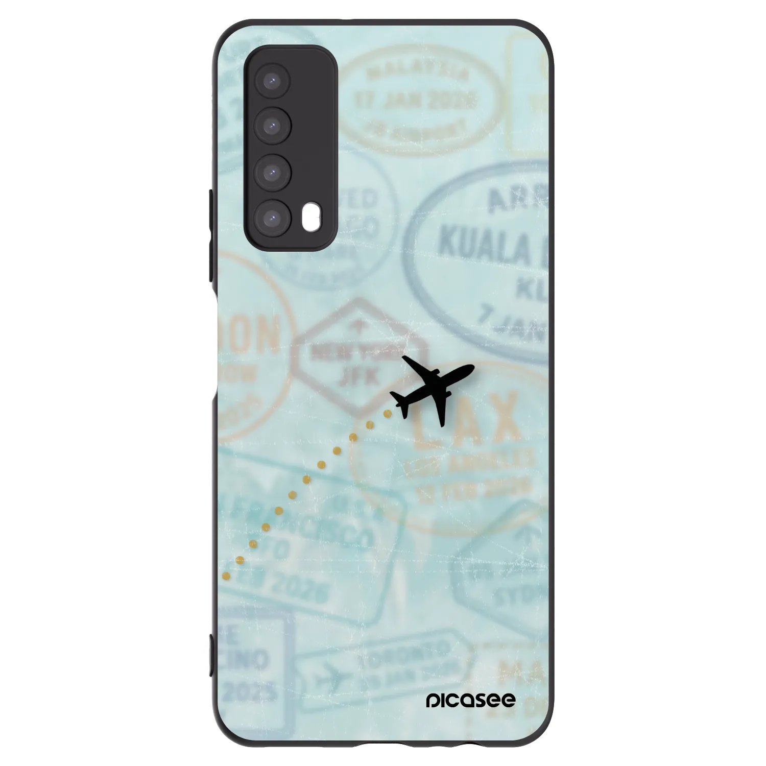 Picasee silikonski črni ovitek za Huawei P Smart 2021 - FLIGHT PATH