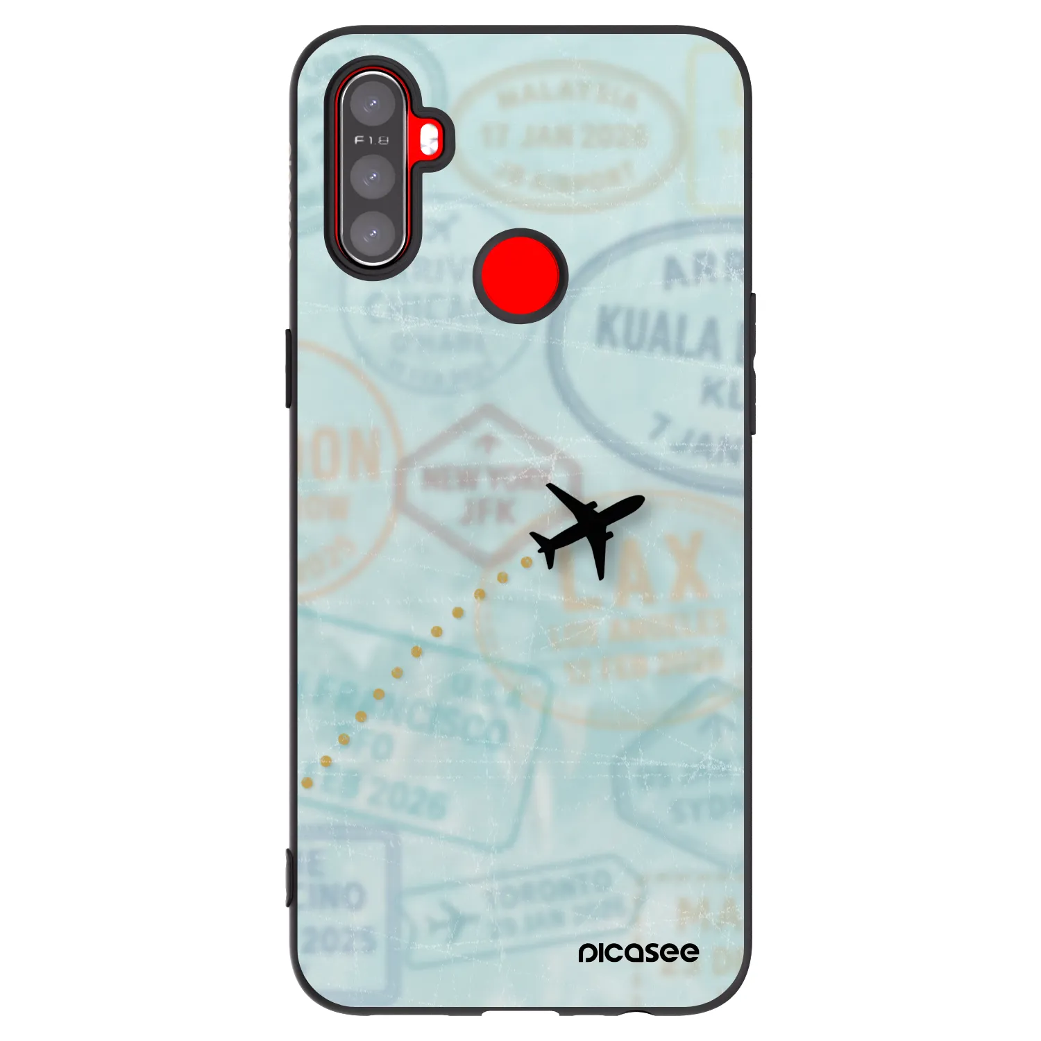 Picasee silikonski črni ovitek za Realme C3 - FLIGHT PATH