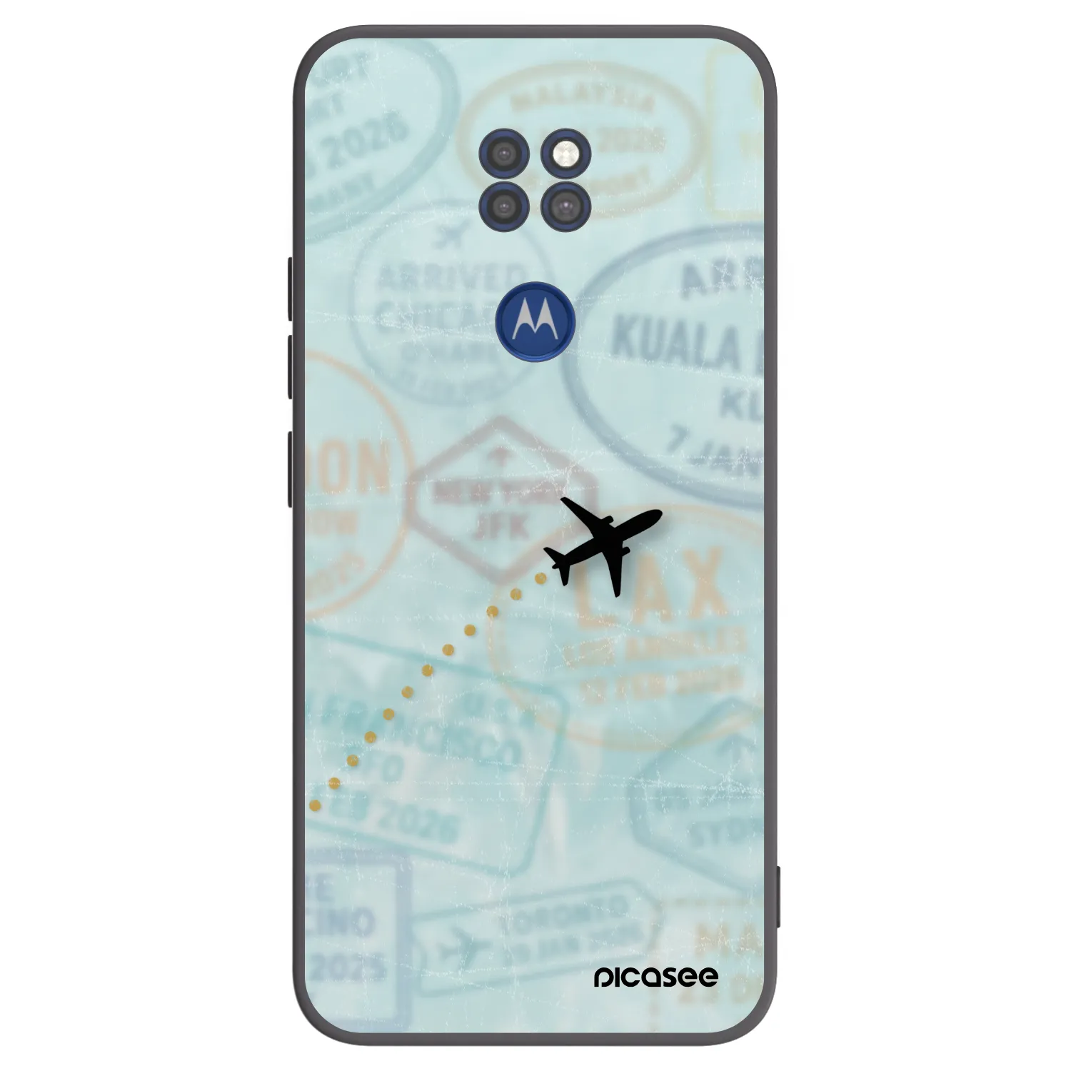 Picasee silikonski črni ovitek za Motorola Moto G9 Play - FLIGHT PATH