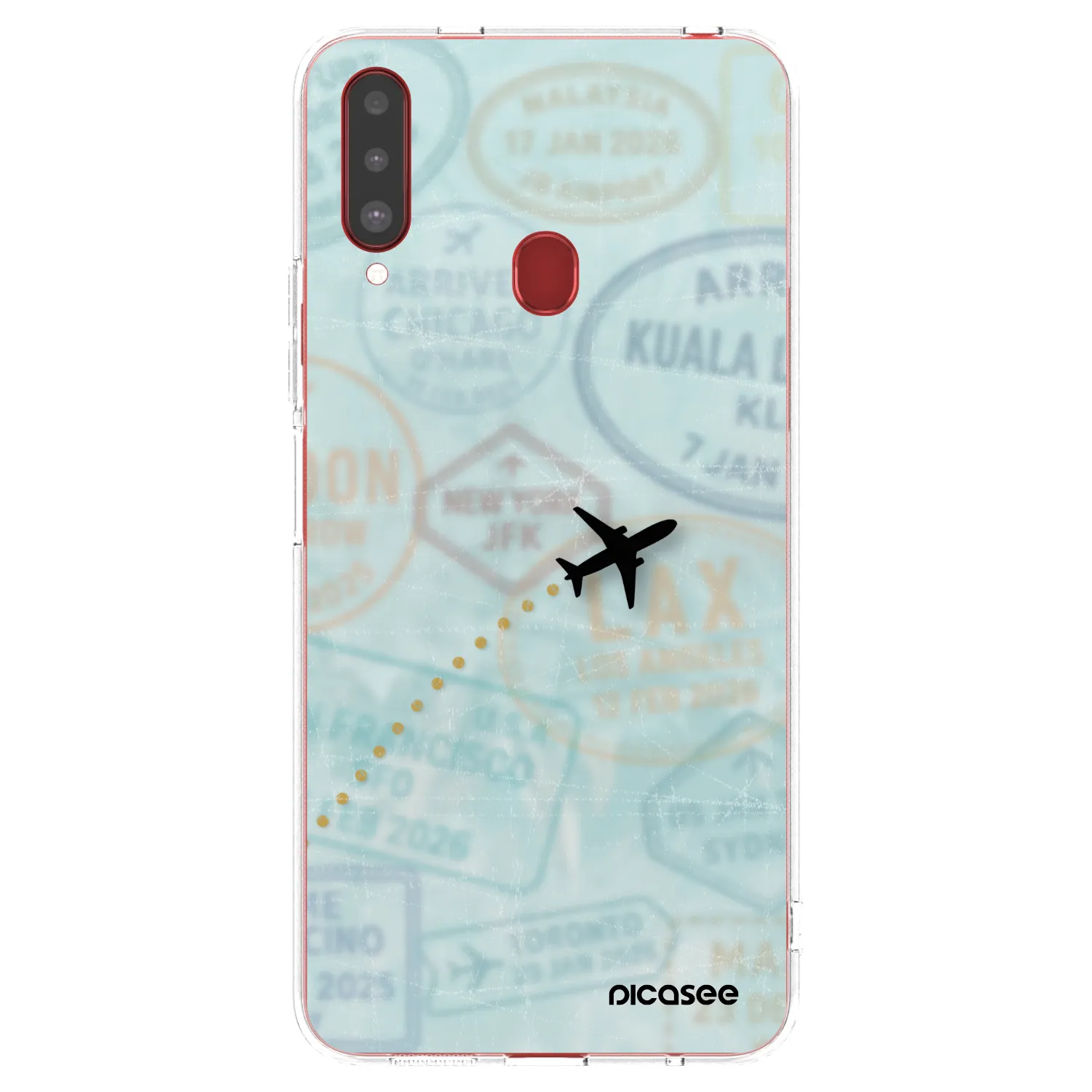 Picasee silikonski prozorni ovitek za Samsung Galaxy A20s - FLIGHT PATH