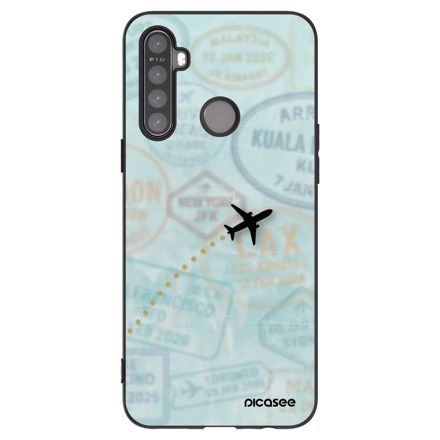 Picasee silikonski črni ovitek za Realme 6i - FLIGHT PATH