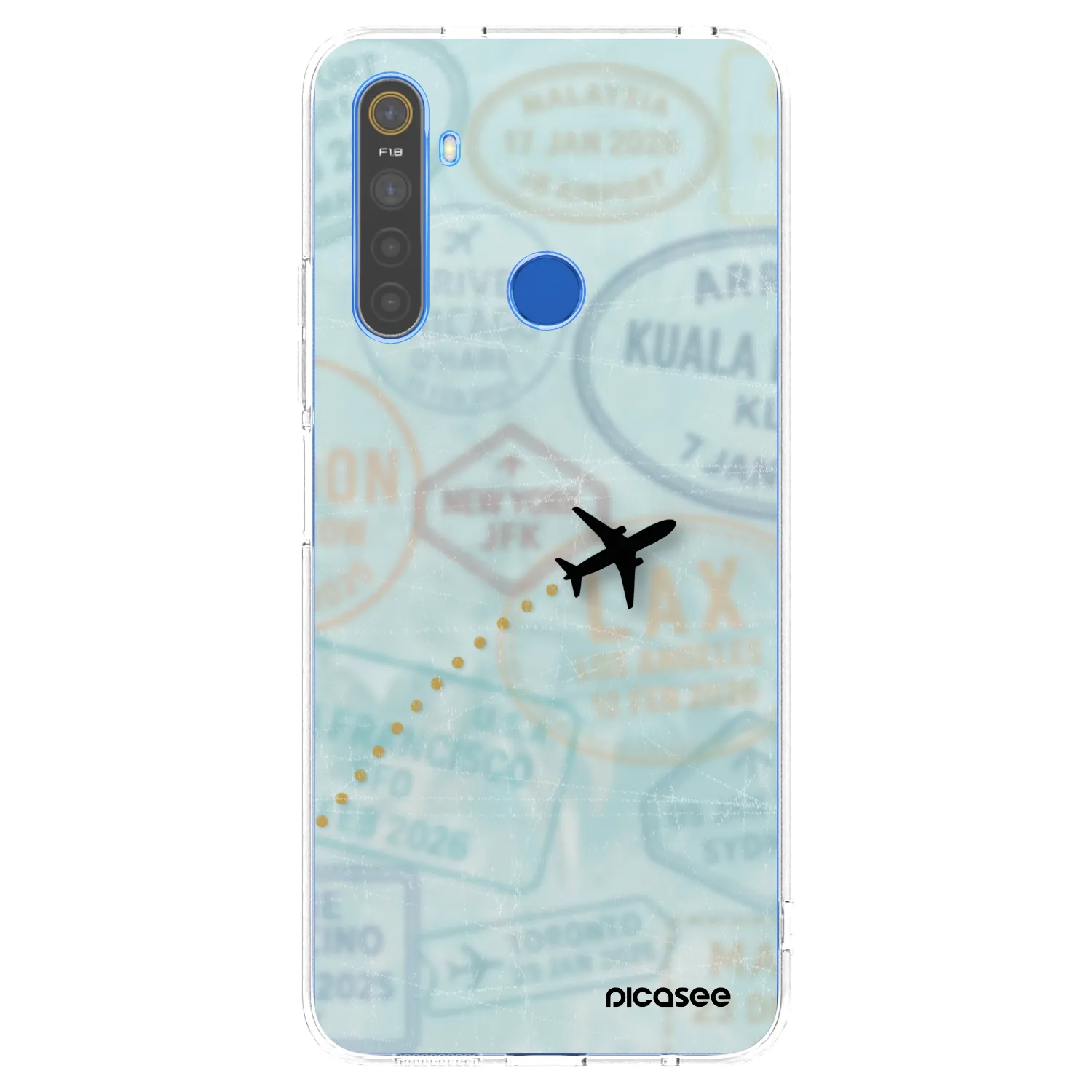 Picasee silikonski prozorni ovitek za Realme 5 - FLIGHT PATH
