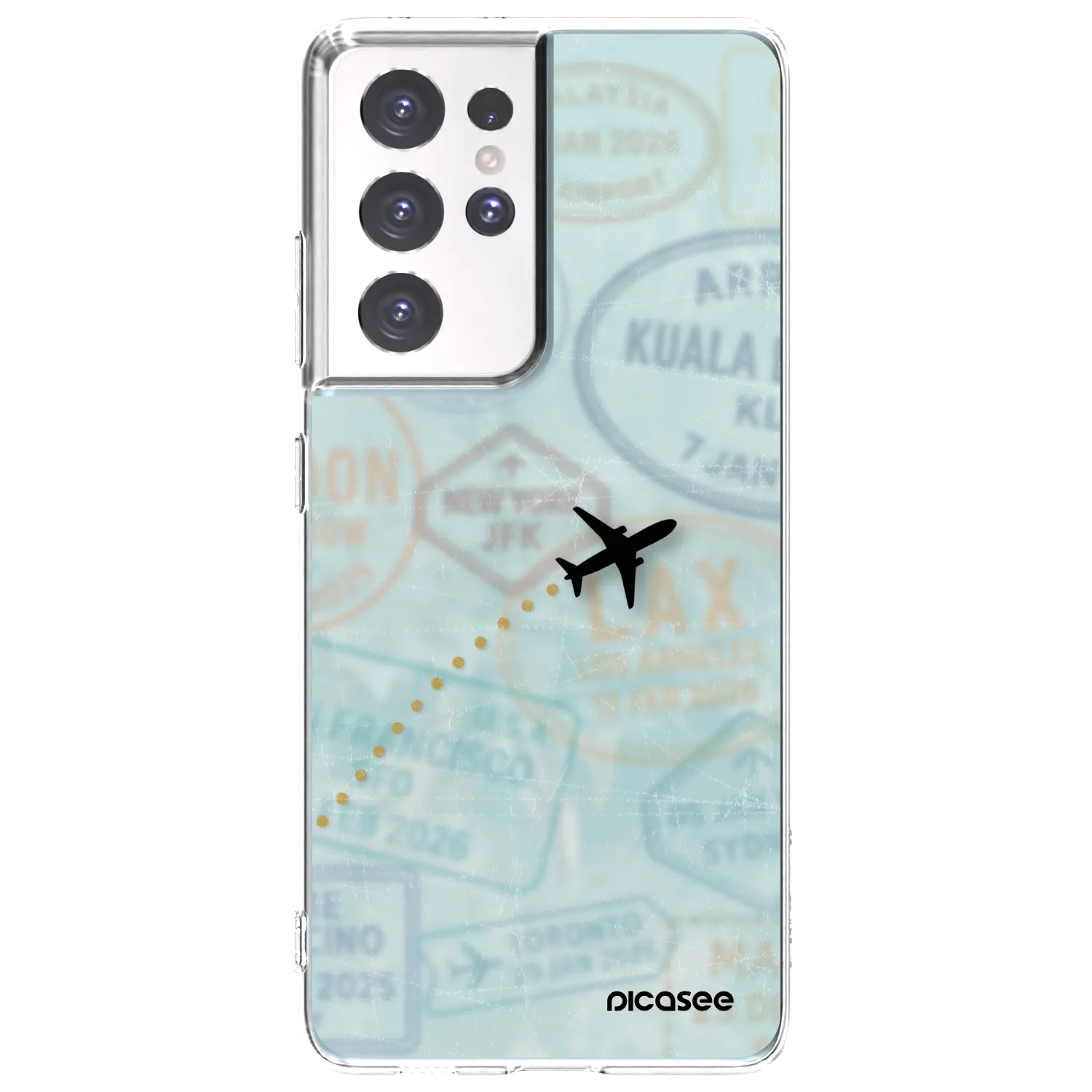 Picasee silikonski prozorni ovitek za Samsung Galaxy S21 Ultra 5G G998B - FLIGHT PATH