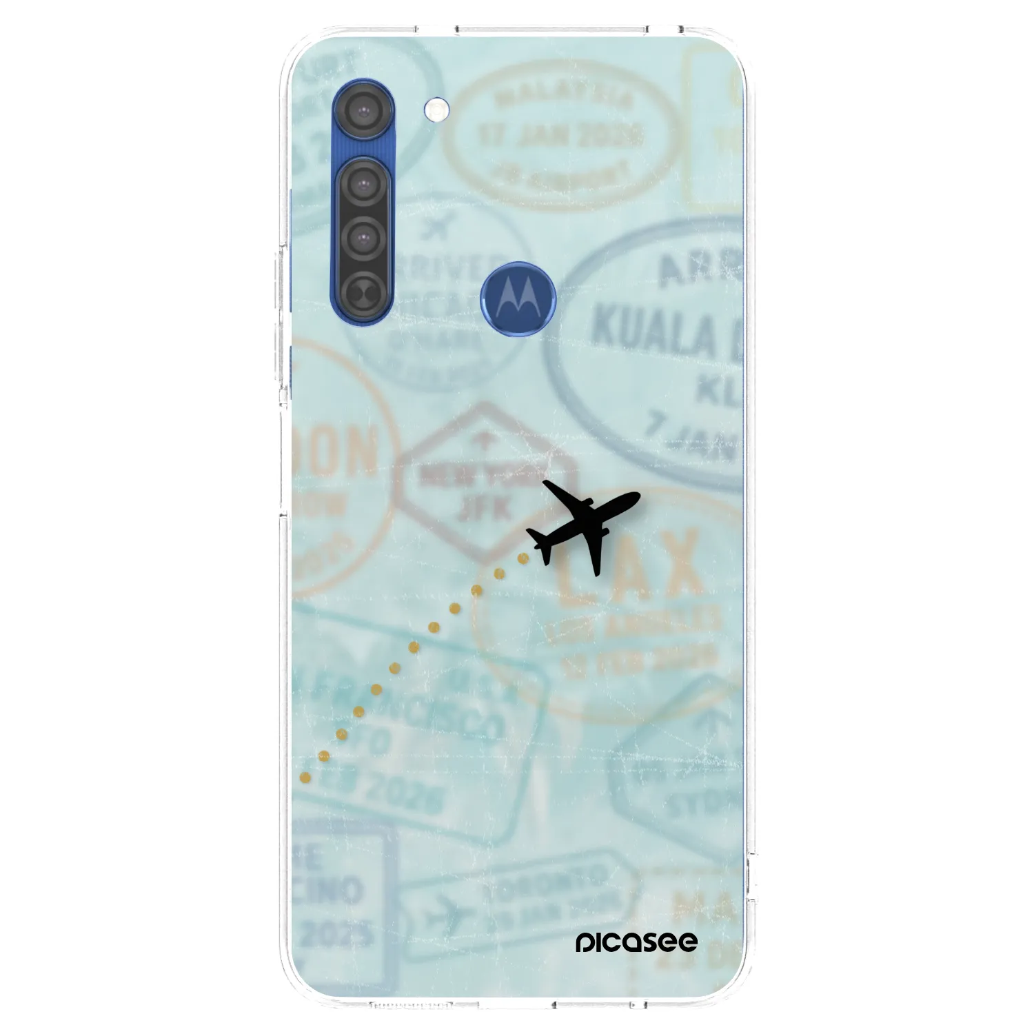Picasee silikonski prozorni ovitek za Motorola Moto G8 - FLIGHT PATH