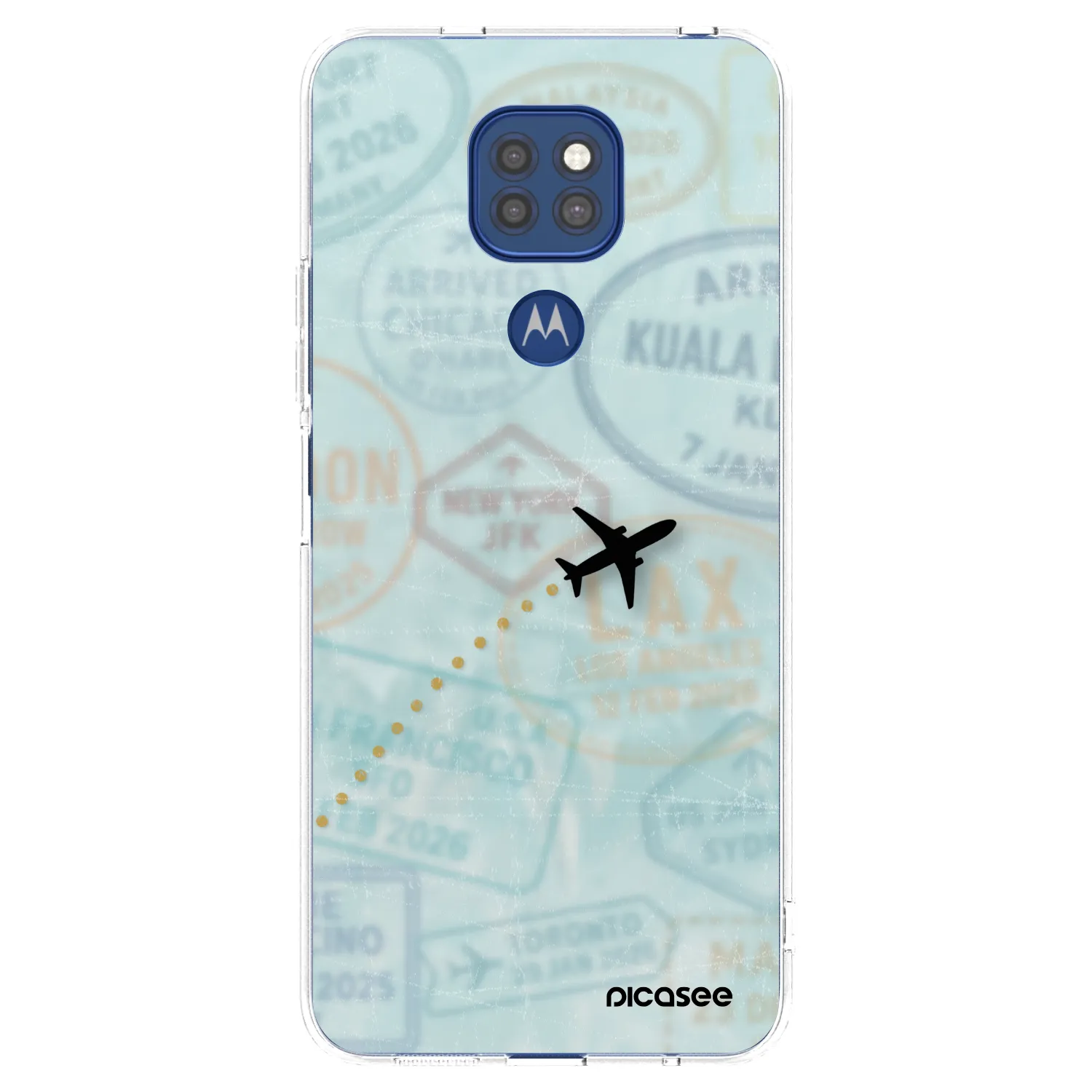 Picasee silikonski prozorni ovitek za Motorola Moto G9 Play - FLIGHT PATH
