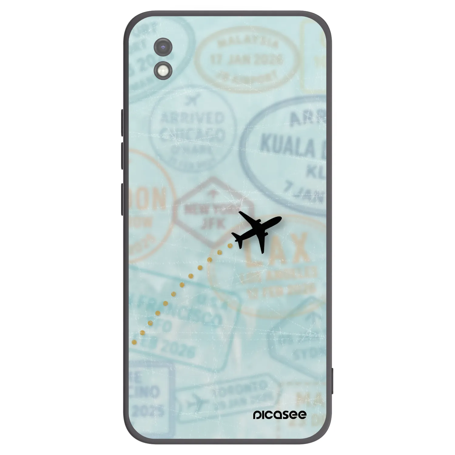 Picasee silikonski črni ovitek za Xiaomi Redmi 9AT - FLIGHT PATH