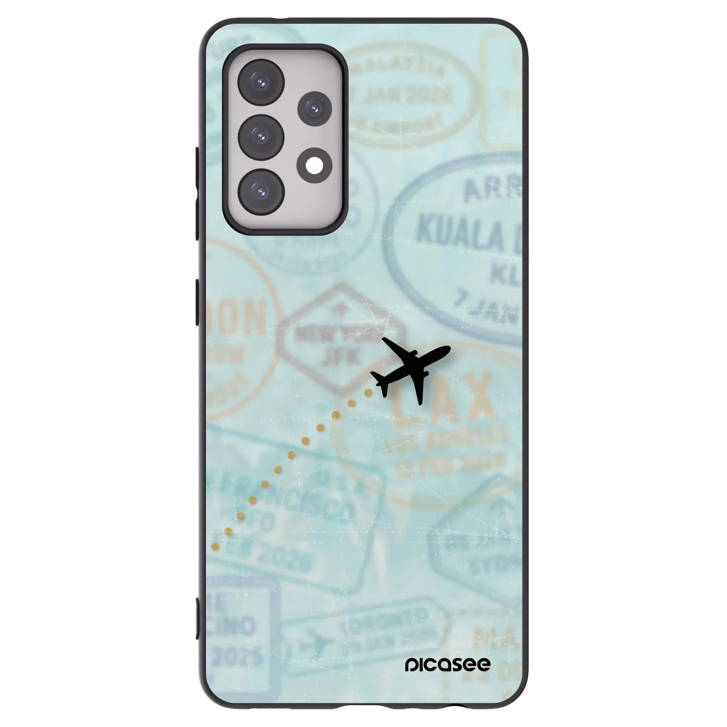 Picasee silikonski črni ovitek za Samsung Galaxy A52s 5G A528B - FLIGHT PATH
