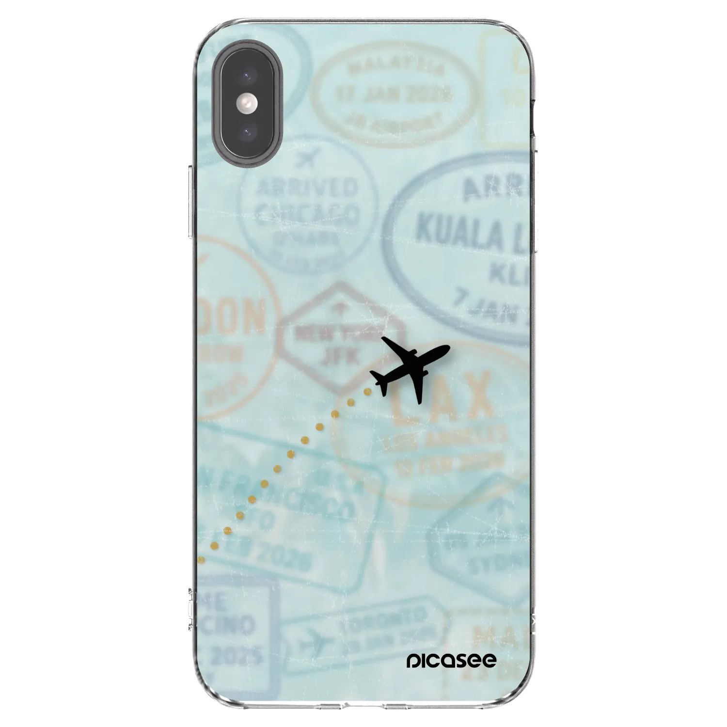 Picasee silikonski prozorni ovitek za Apple iPhone XS Max - FLIGHT PATH
