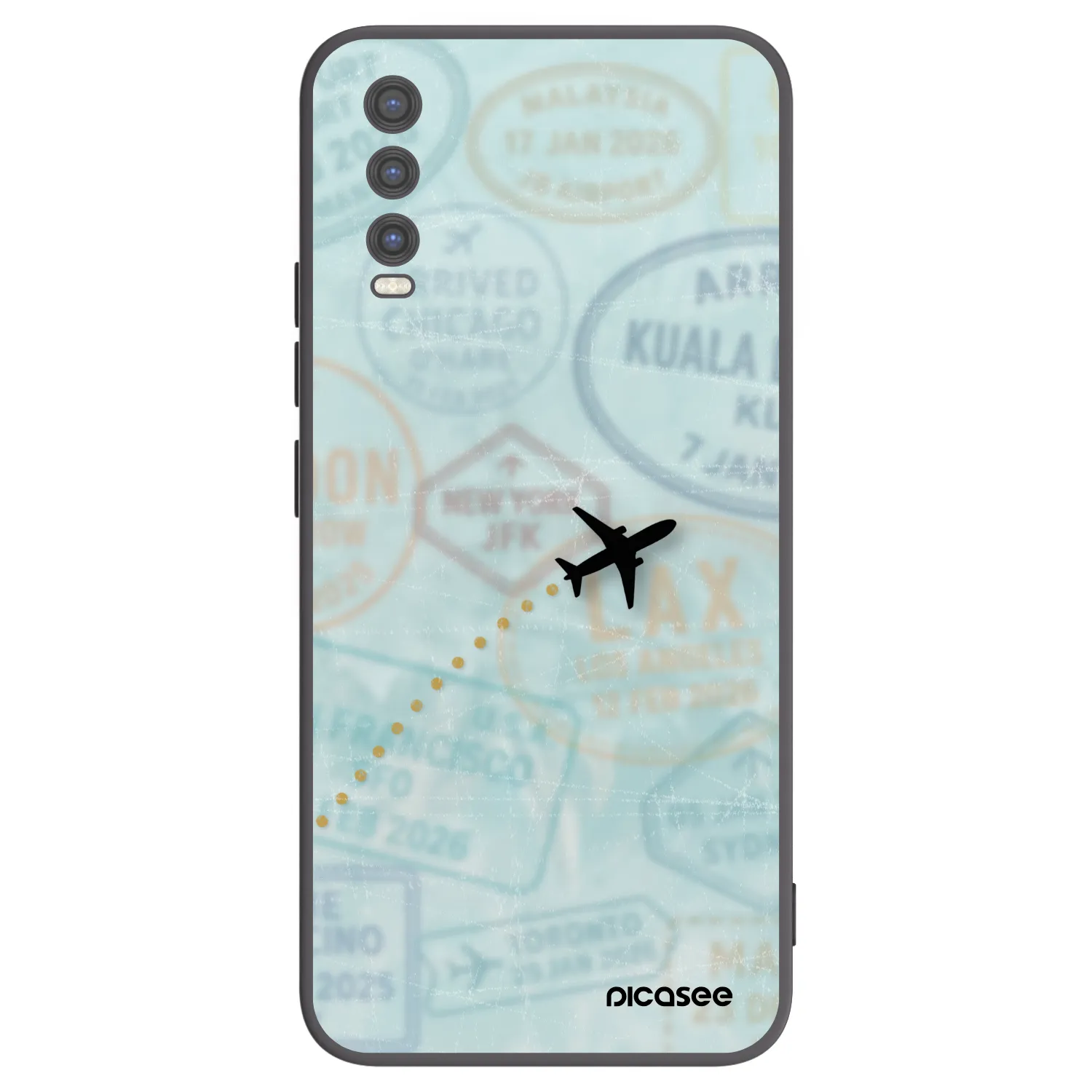 Picasee silikonski črni ovitek za Vivo Y20s - FLIGHT PATH