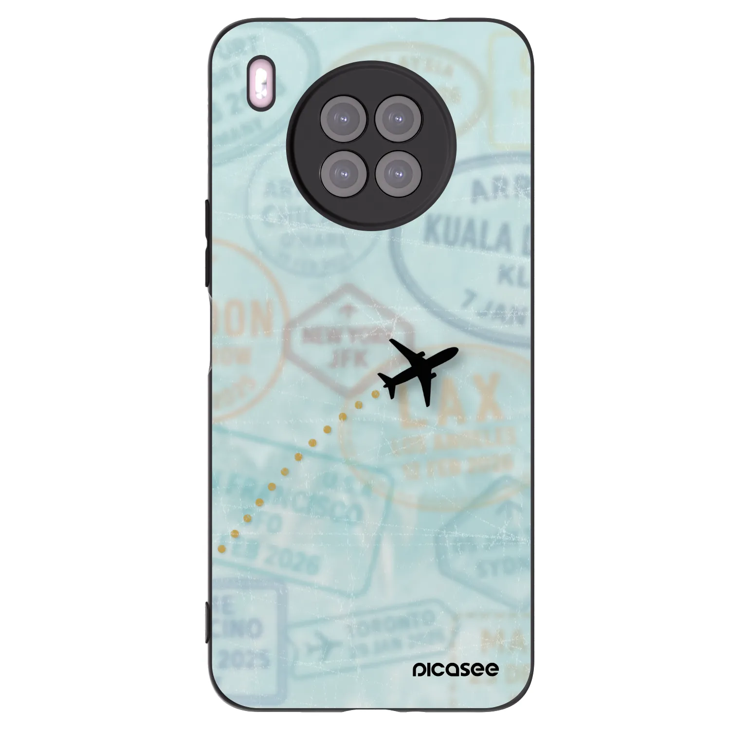 Picasee silikonski črni ovitek za Huawei Nova 8i - FLIGHT PATH