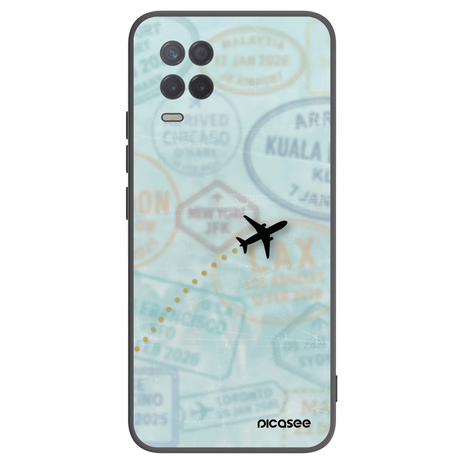 Picasee silikonski črni ovitek za Realme 8 5G - FLIGHT PATH