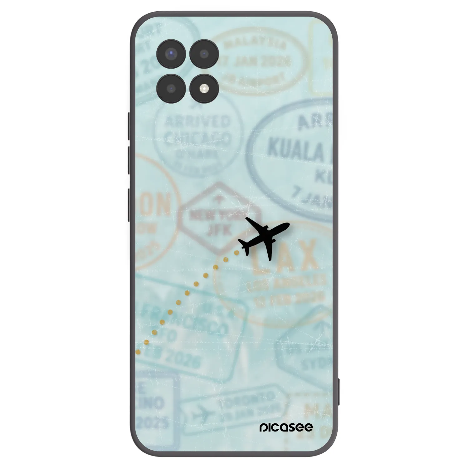 Picasee silikonski črni ovitek za Realme 8i - FLIGHT PATH