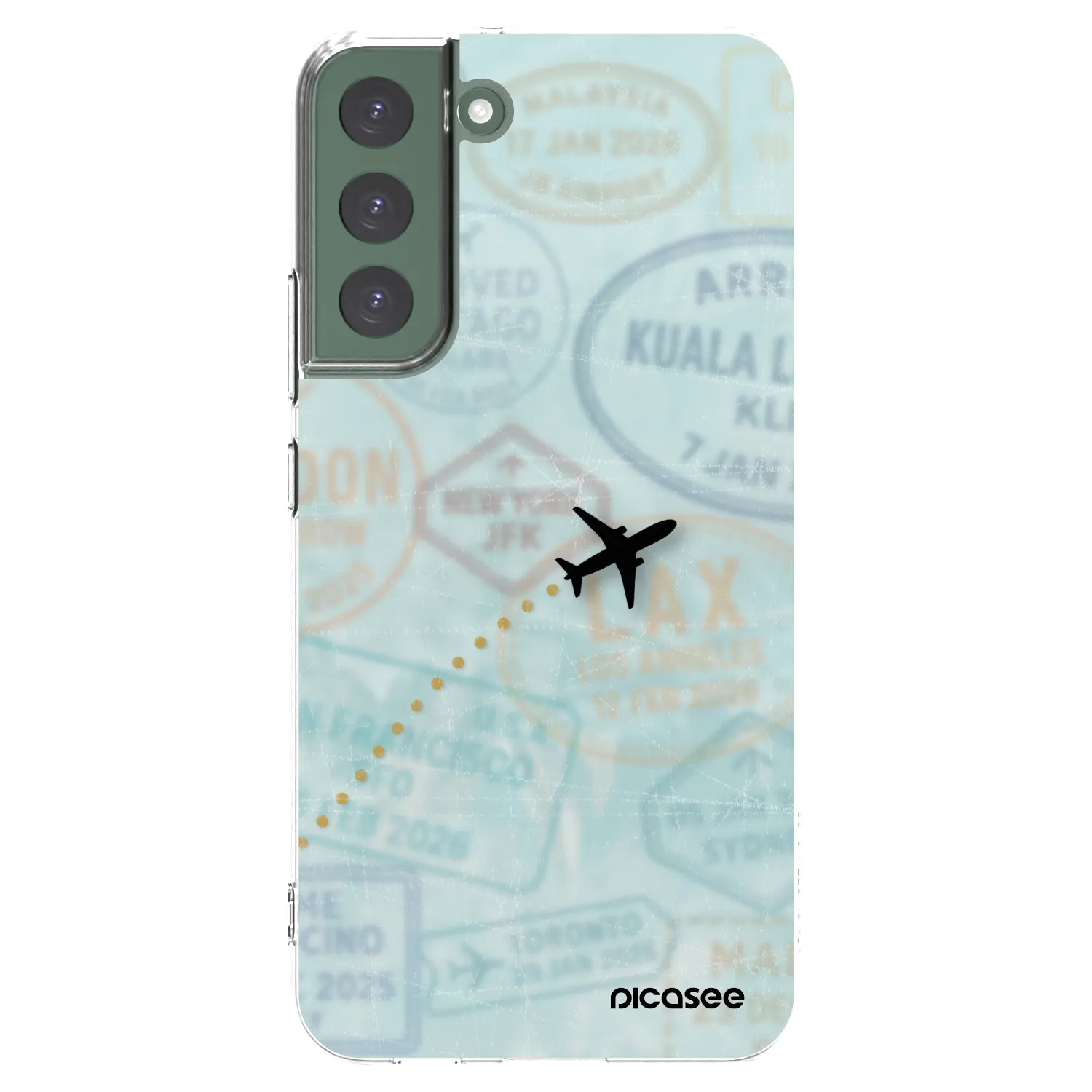 Picasee silikonski prozorni ovitek za Samsung Galaxy S22+ 5G - FLIGHT PATH