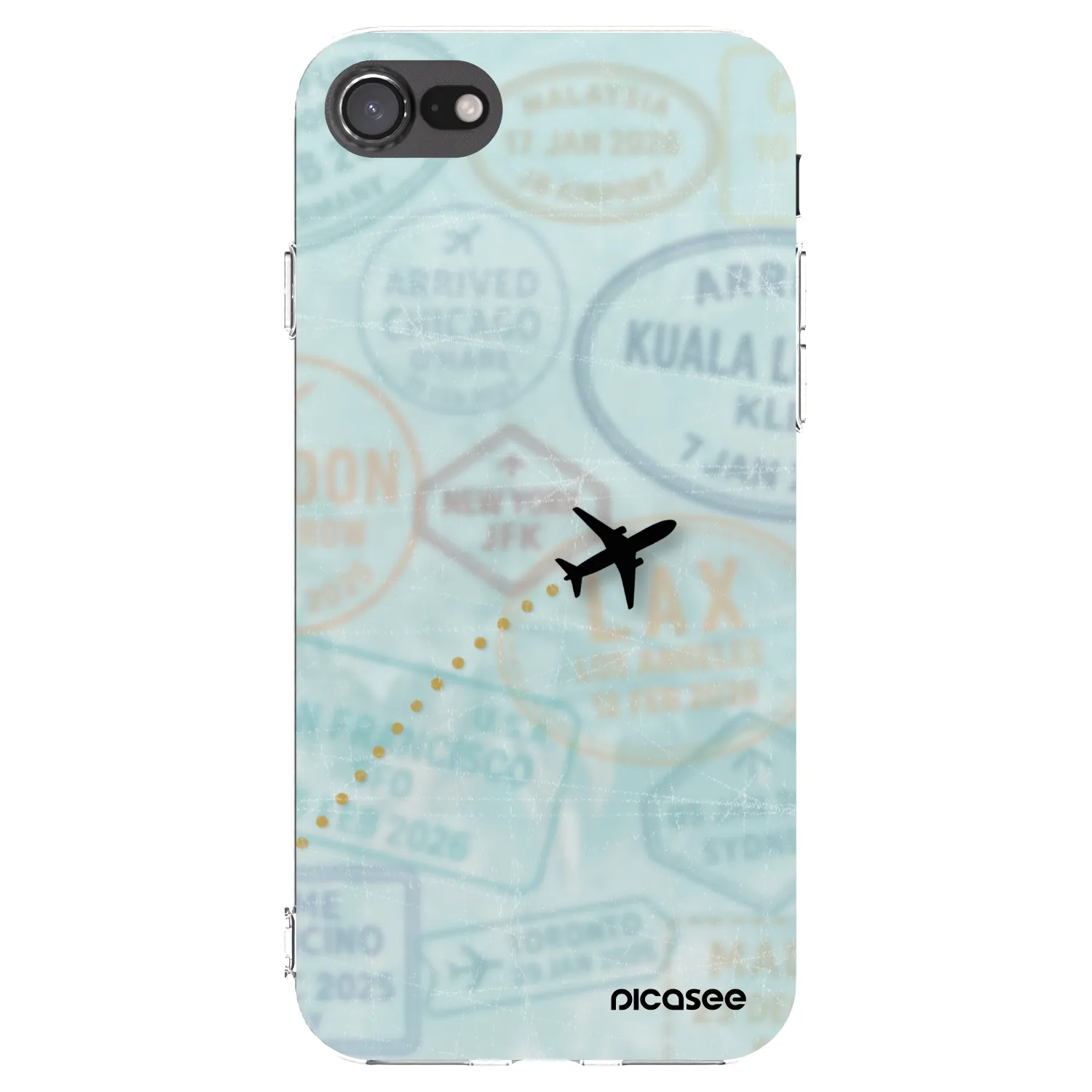 Picasee silikonski prozorni ovitek za Apple iPhone SE 2022 - FLIGHT PATH