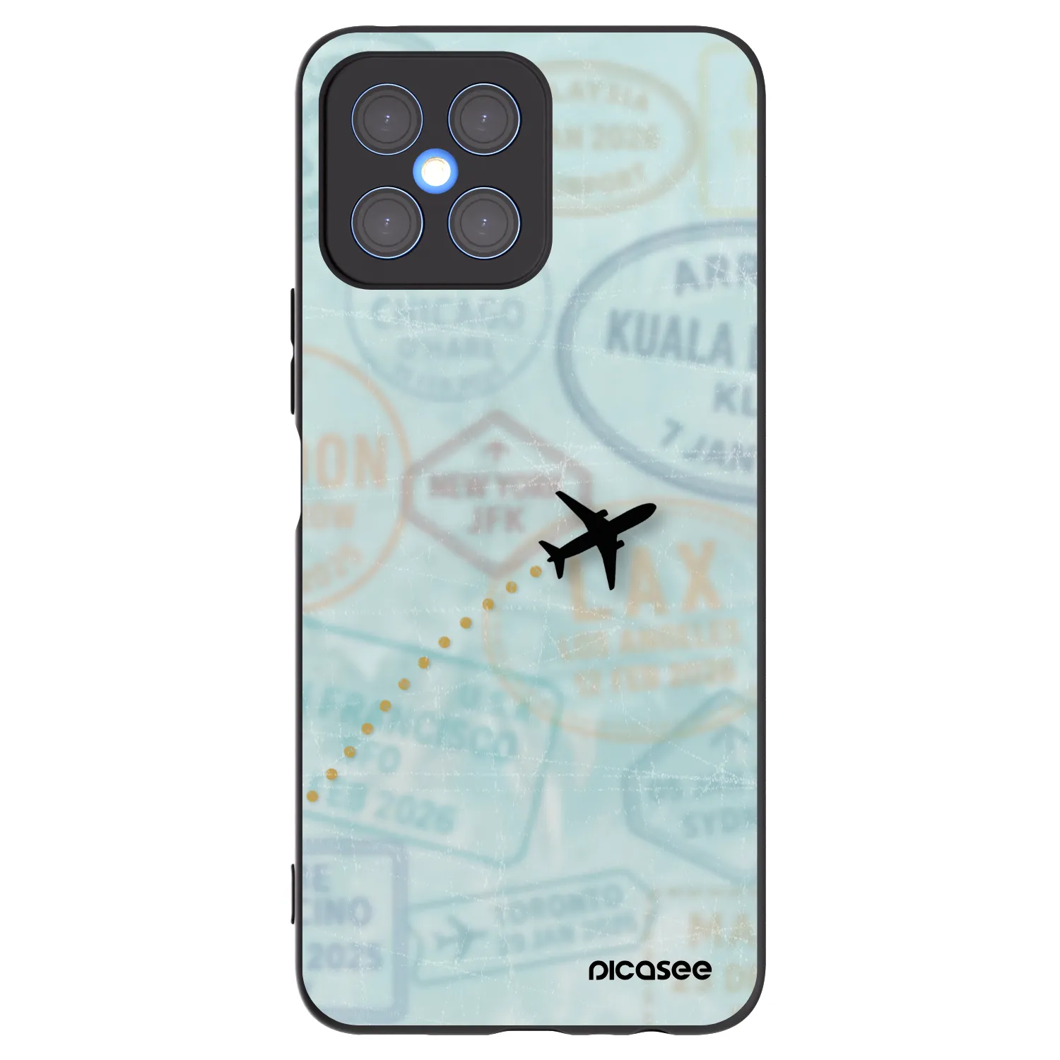 Picasee silikonski črni ovitek za Honor X8 4G - FLIGHT PATH
