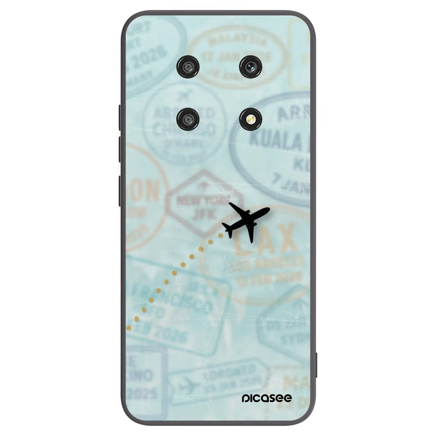 Picasee silikonski črni ovitek za Honor Magic4 Lite 5G - FLIGHT PATH