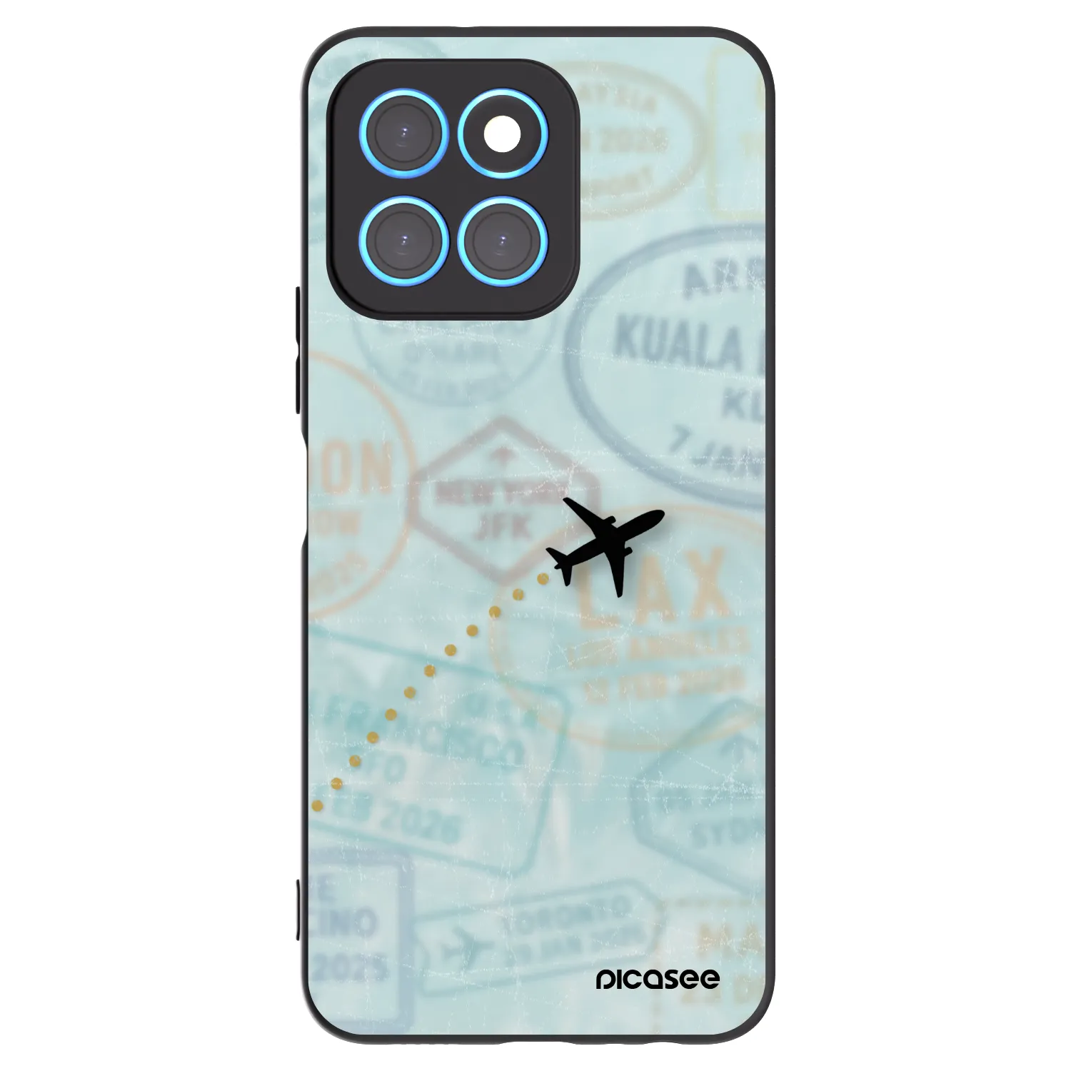 Picasee silikonski črni ovitek za Honor X8 5G - FLIGHT PATH