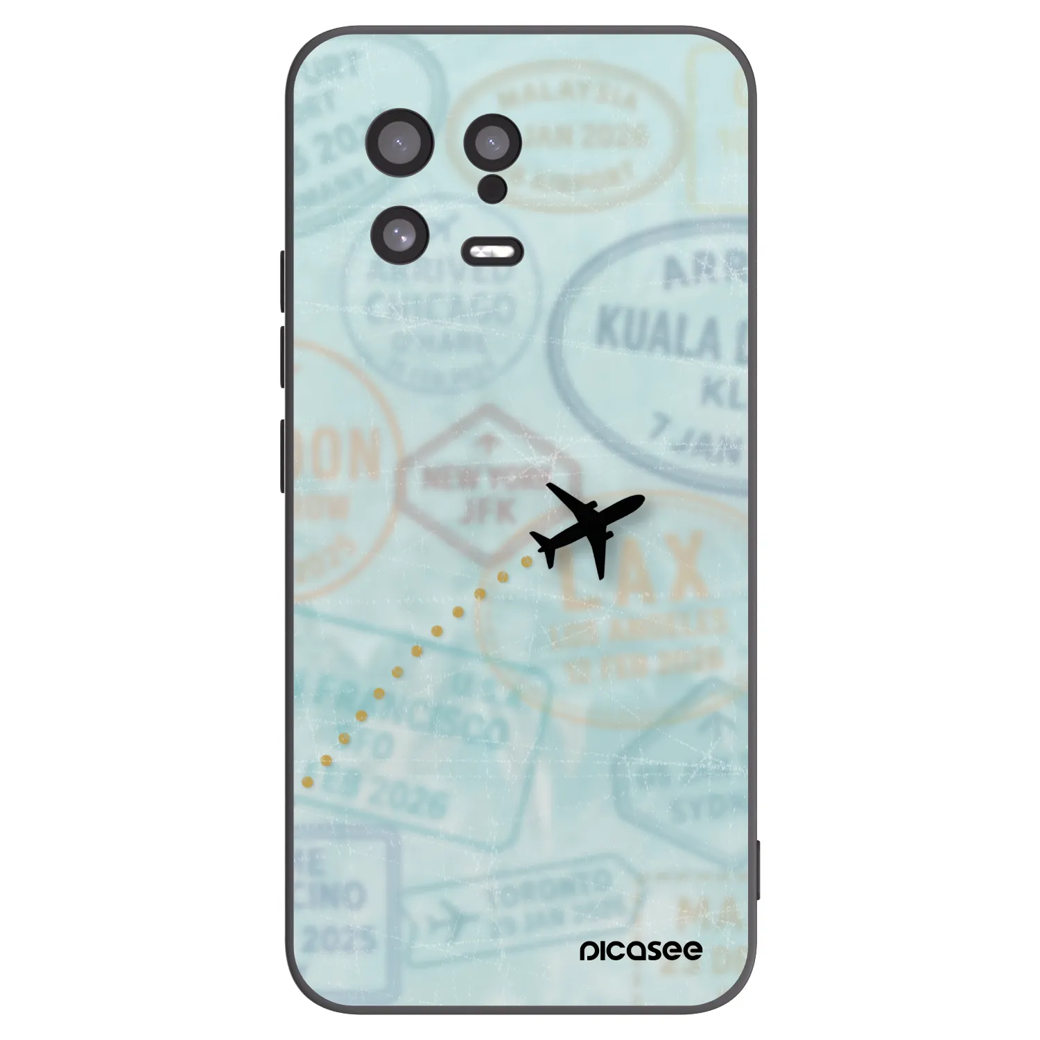 Picasee silikonski črni ovitek za Xiaomi 13 - FLIGHT PATH