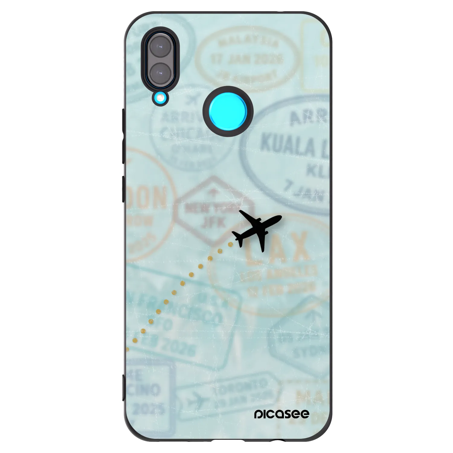 Picasee silikonski črni ovitek za Huawei Nova 3 - FLIGHT PATH