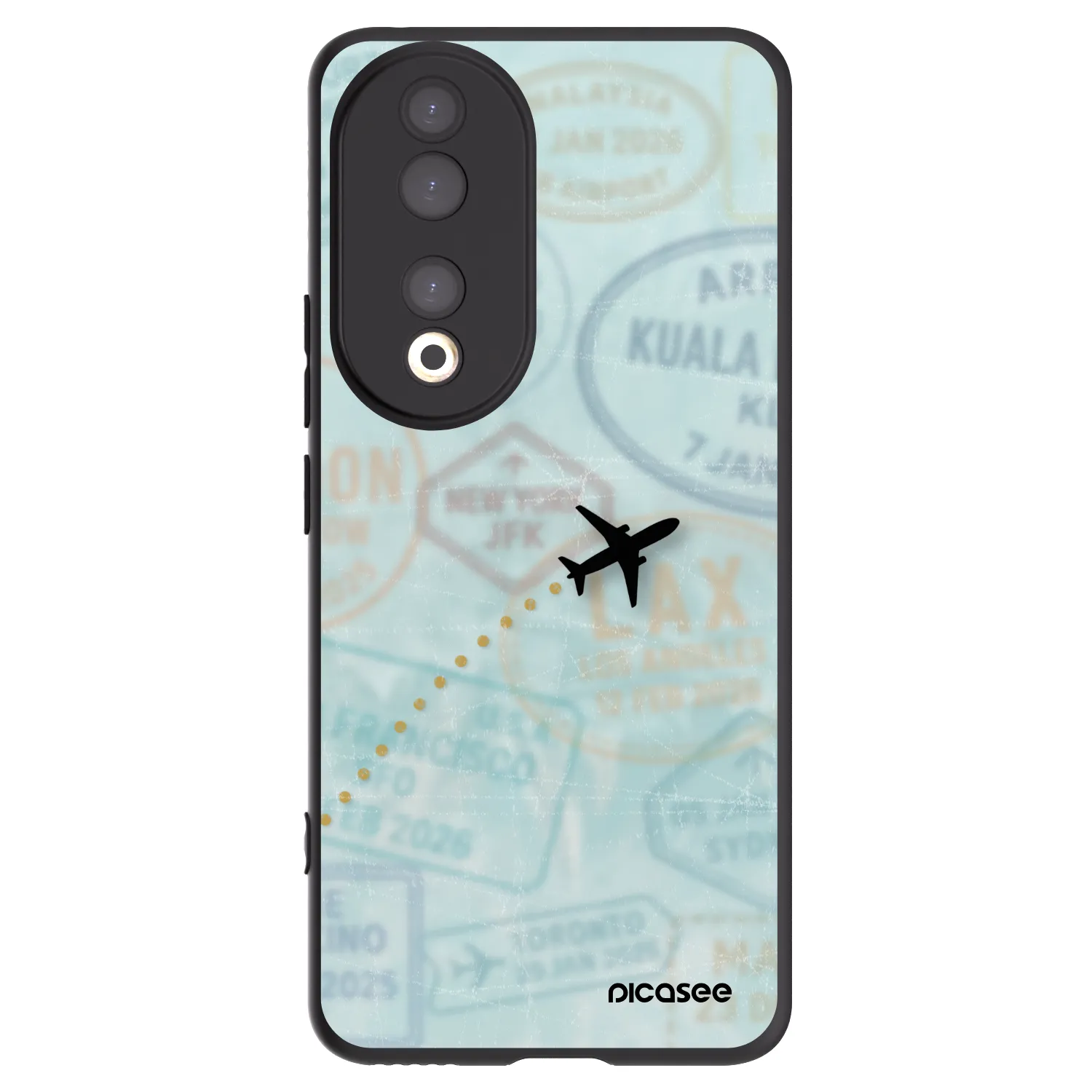 Picasee silikonski črni ovitek za Honor 90 5G - FLIGHT PATH