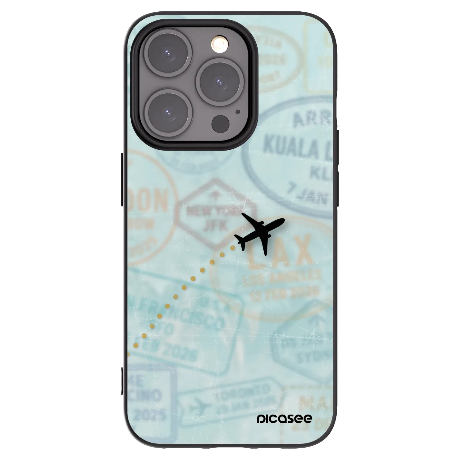 Picasee silikonski črni ovitek za Apple iPhone 15 Pro - FLIGHT PATH