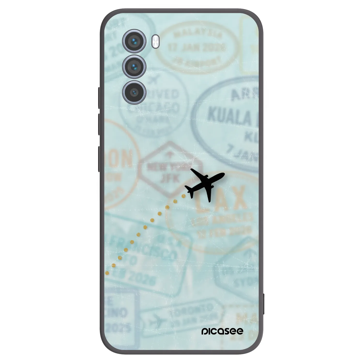Picasee silikonski črni ovitek za Motorola Moto G62 - FLIGHT PATH
