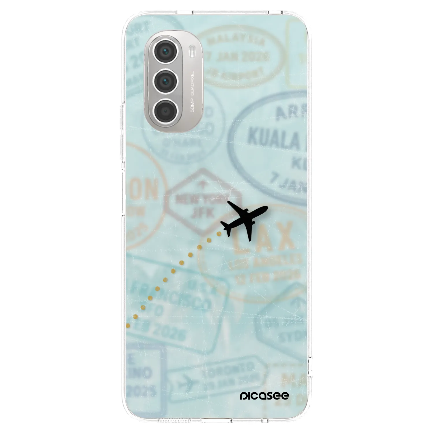 Picasee silikonski prozorni ovitek za Motorola Moto G51 - FLIGHT PATH