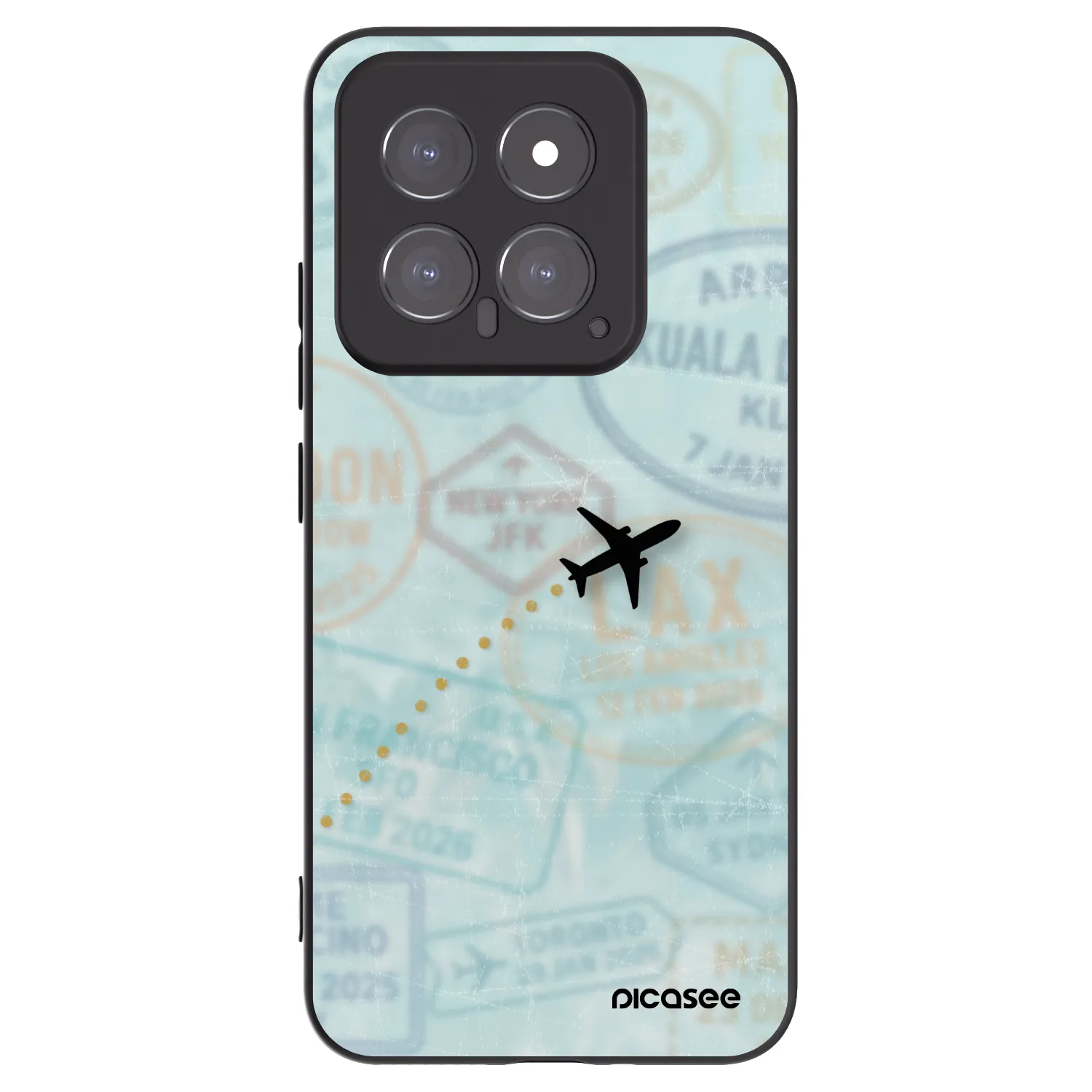 Picasee silikonski črni ovitek za Xiaomi 14 - FLIGHT PATH