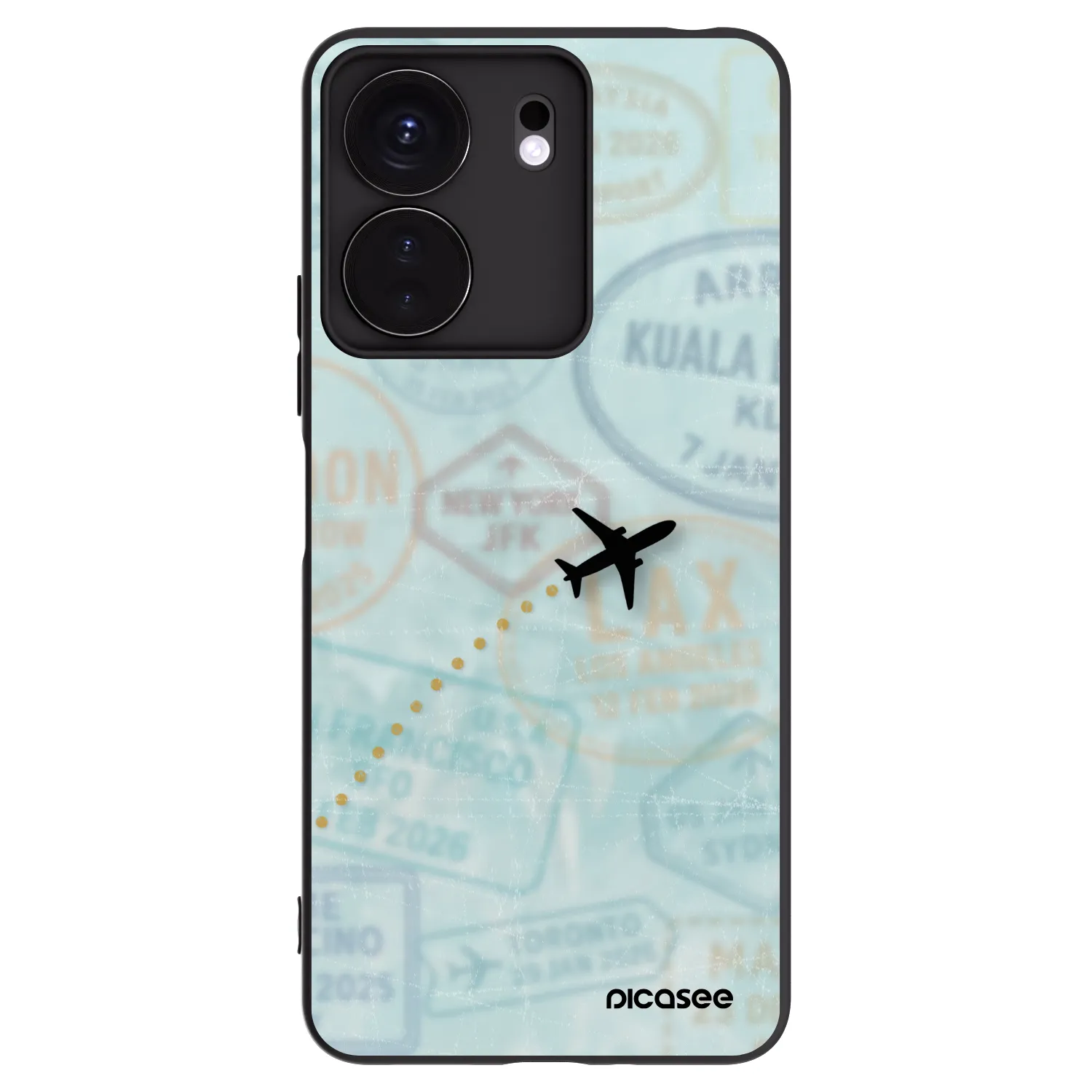 Picasee silikonski črni ovitek za Xiaomi Redmi 13C 4G - FLIGHT PATH