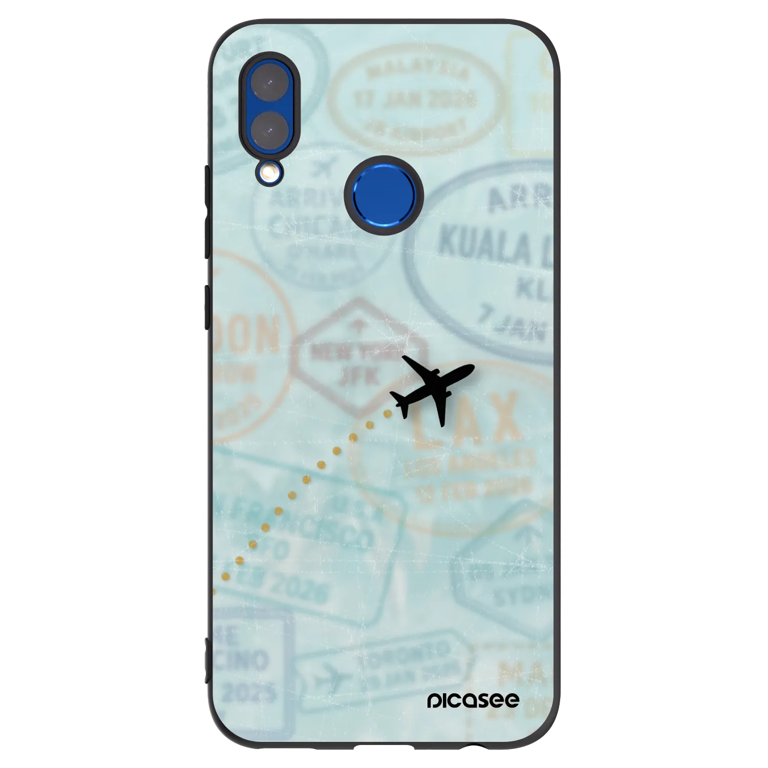 Picasee silikonski črni ovitek za Honor 10 Lite - FLIGHT PATH