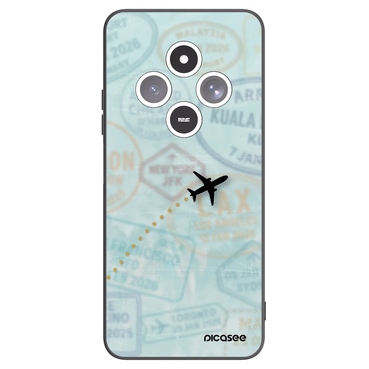 Picasee silikonski črni ovitek za Xiaomi Redmi 14C - FLIGHT PATH