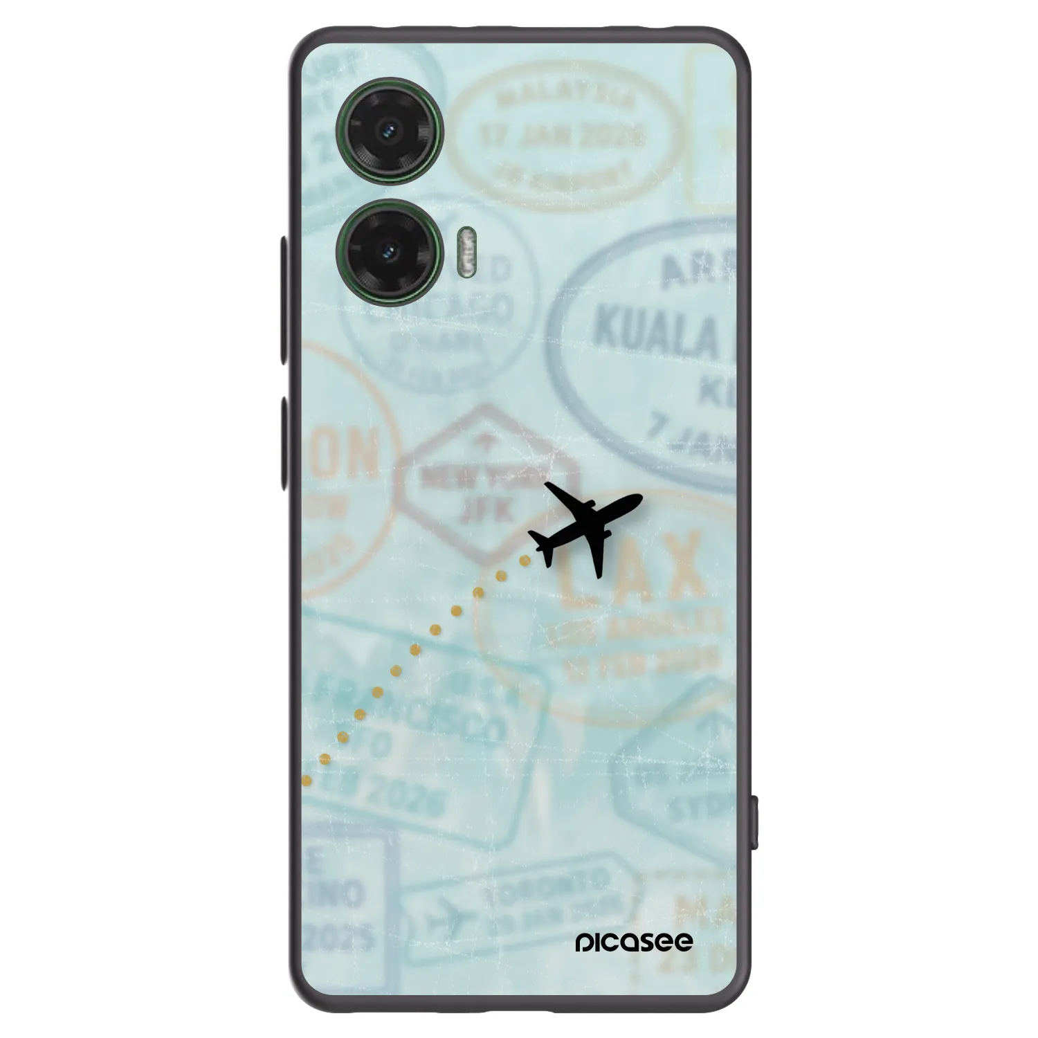 Picasee silikonski črni ovitek za Motorola Moto G35 5G - FLIGHT PATH