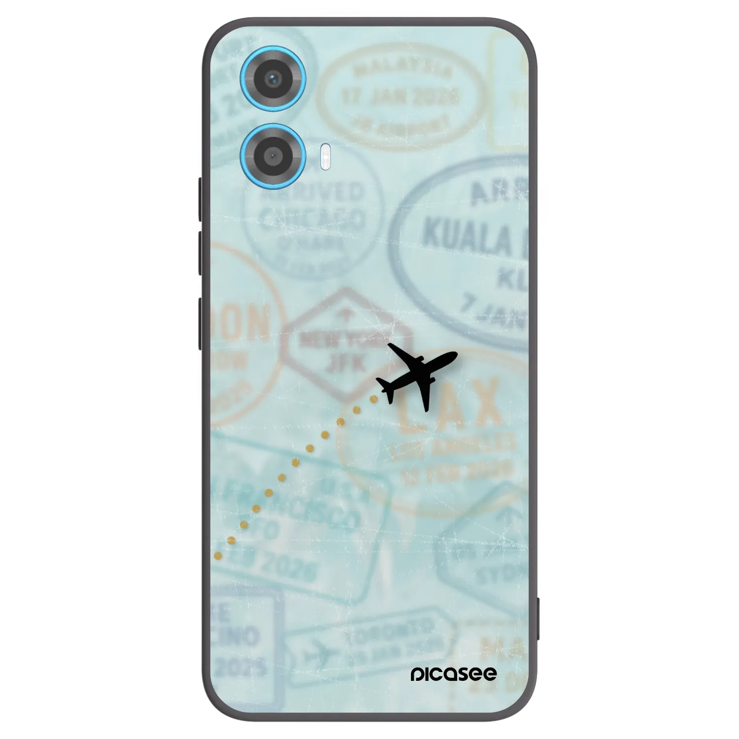 Picasee silikonski črni ovitek za Motorola Moto G34 5G - FLIGHT PATH