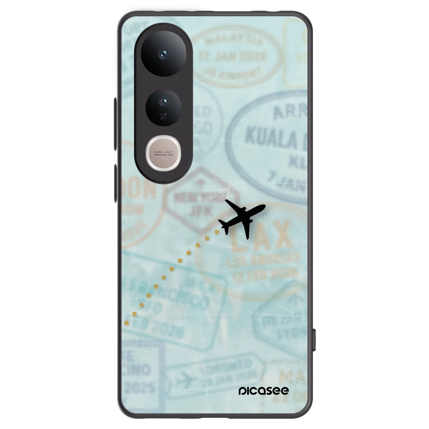 Picasee silikonski črni ovitek za Vivo V50 Lite 5G - FLIGHT PATH