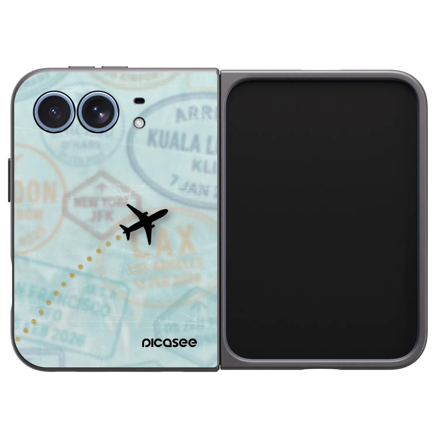 Picasee silikonski črni ovitek za Apple iPhone Duo - FLIGHT PATH