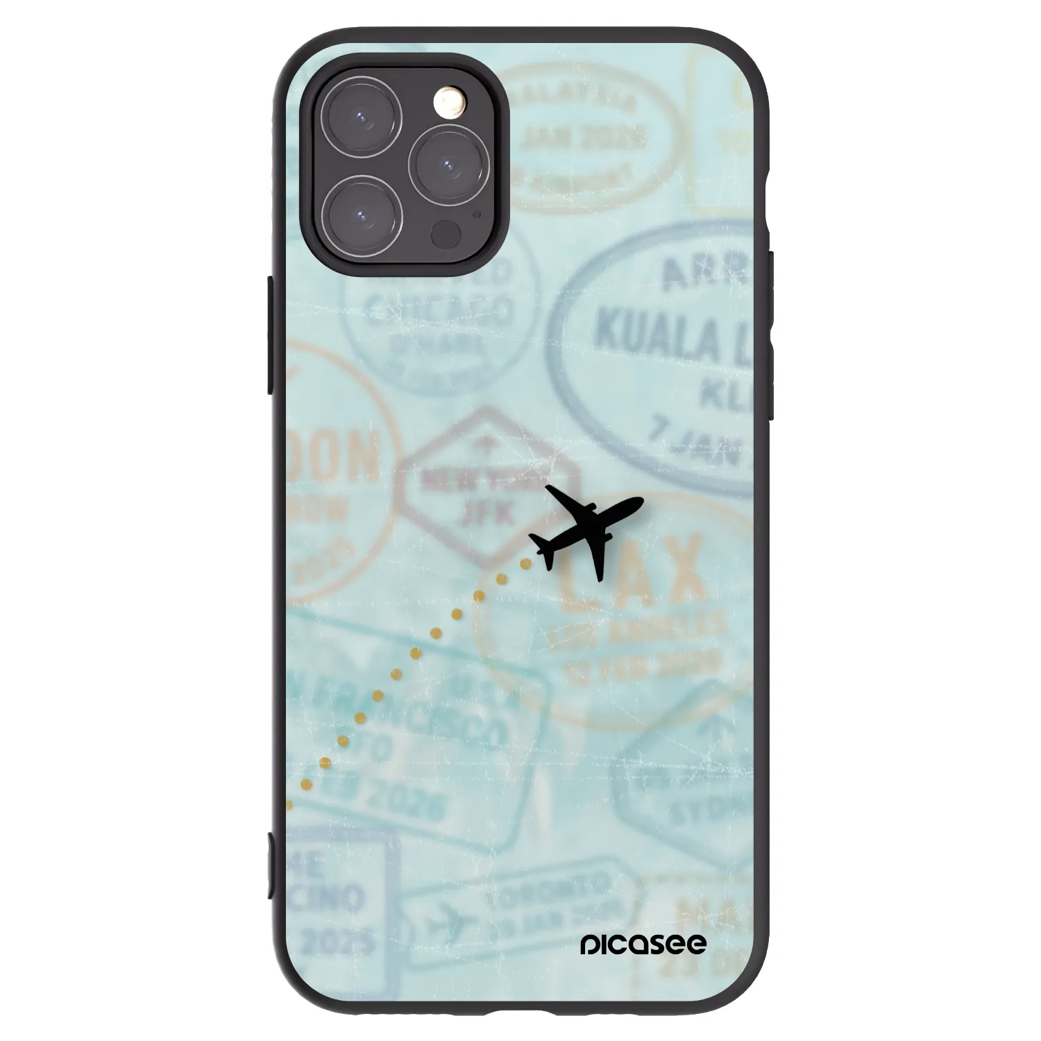 Picasee silikonski črni ovitek za Apple iPhone 11 Pro - FLIGHT PATH