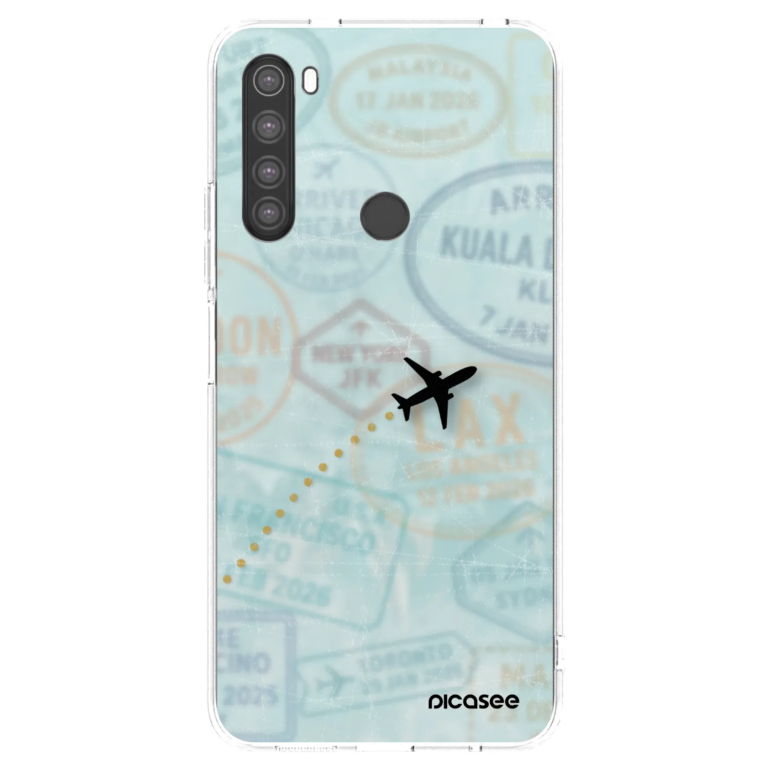 Picasee silikonski prozorni ovitek za Xiaomi Redmi Note 8 - FLIGHT PATH