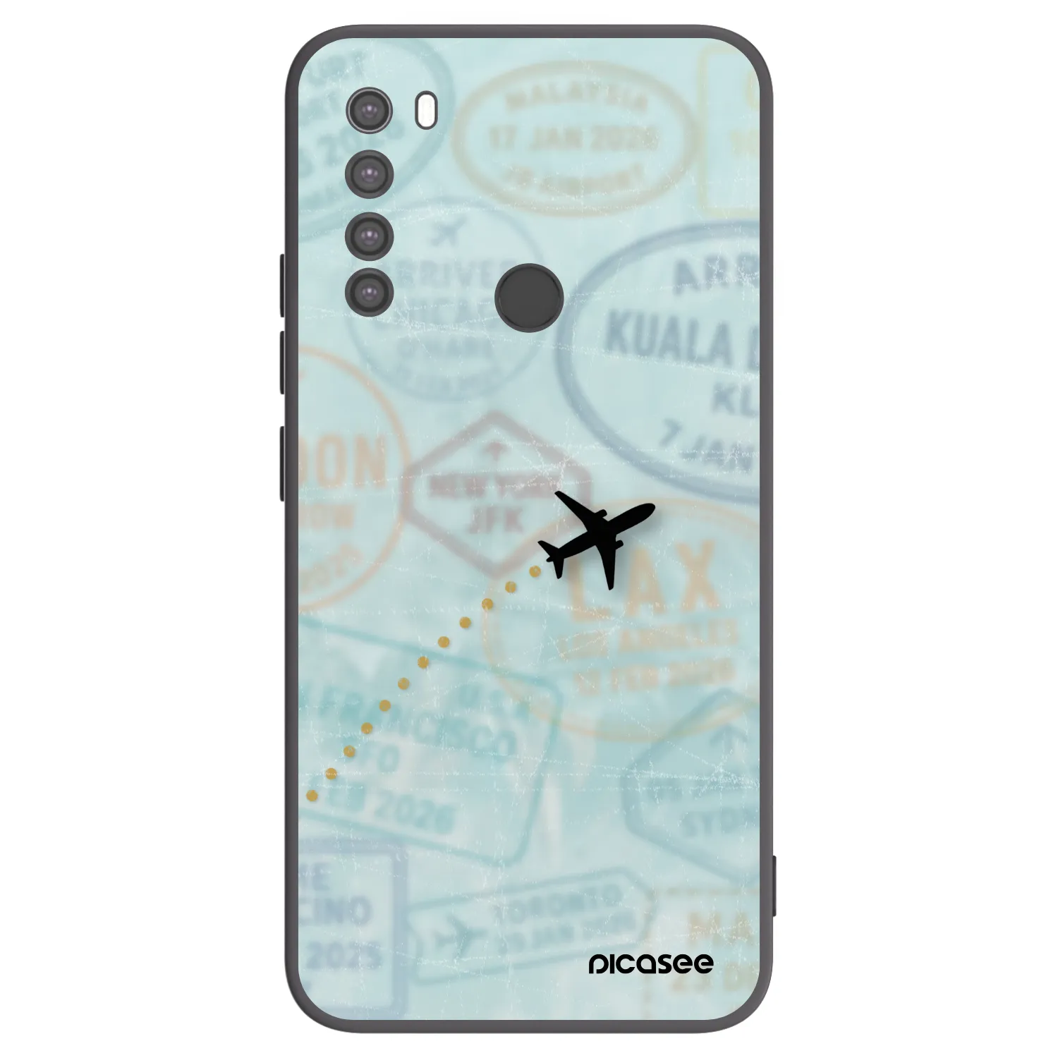 Picasee silikonski črni ovitek za Xiaomi Redmi Note 8 - FLIGHT PATH