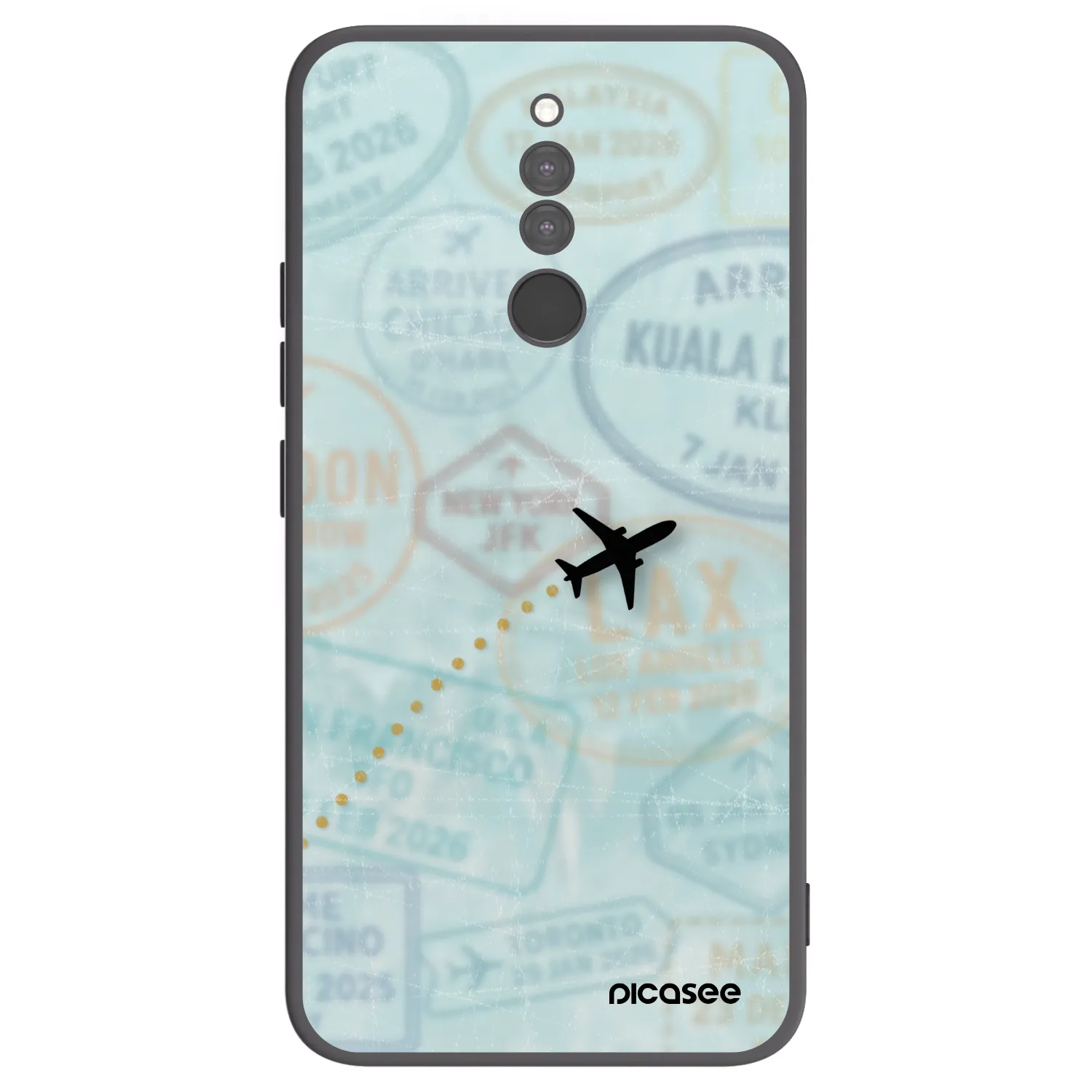 Picasee silikonski črni ovitek za Xiaomi Redmi 8 - FLIGHT PATH