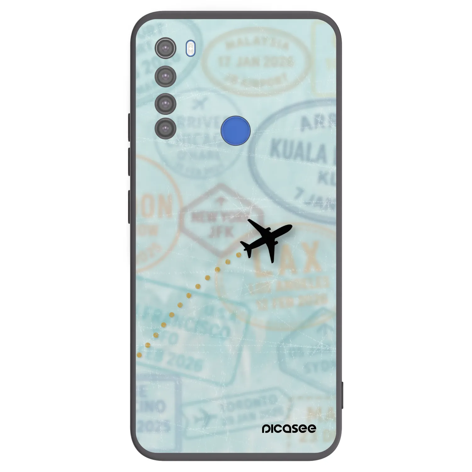 Picasee silikonski črni ovitek za Xiaomi Redmi Note 8T - FLIGHT PATH