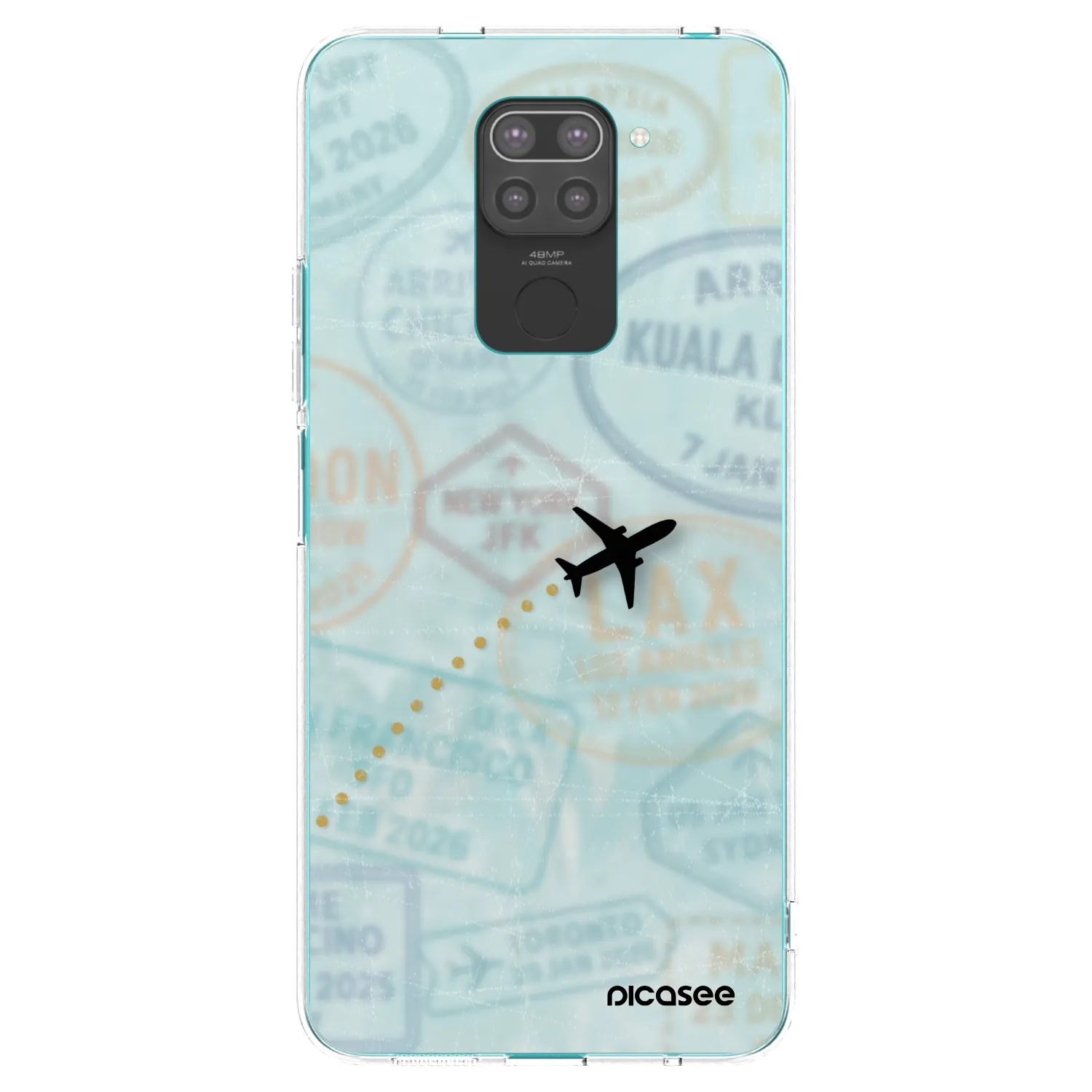 Picasee silikonski črni ovitek za Xiaomi Redmi Note 9 - FLIGHT PATH