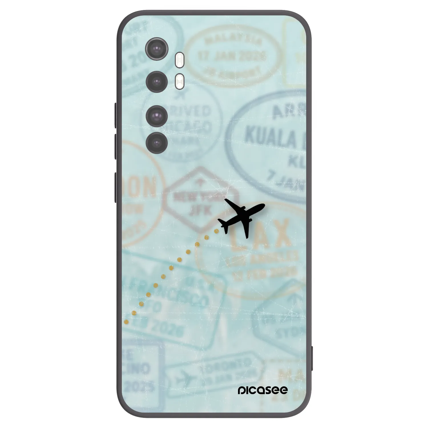 Picasee silikonski črni ovitek za Xiaomi Mi Note 10 Lite - FLIGHT PATH